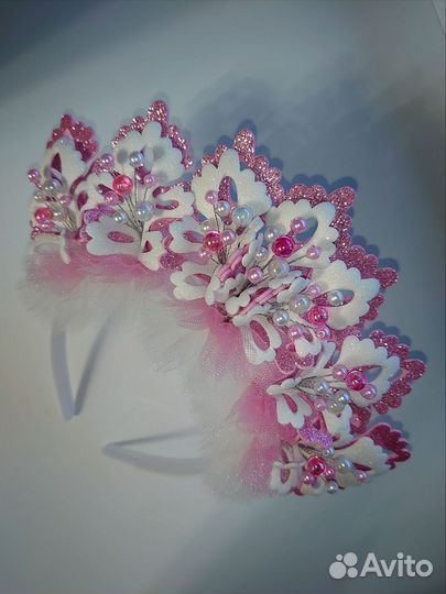 Новогодний ободок для девочки снежинка корона