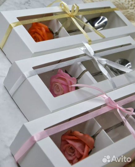 Ложки с декором розы на заказ