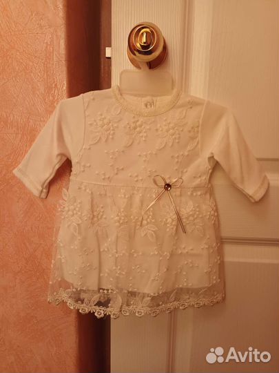 Детское новое платье с гипюром