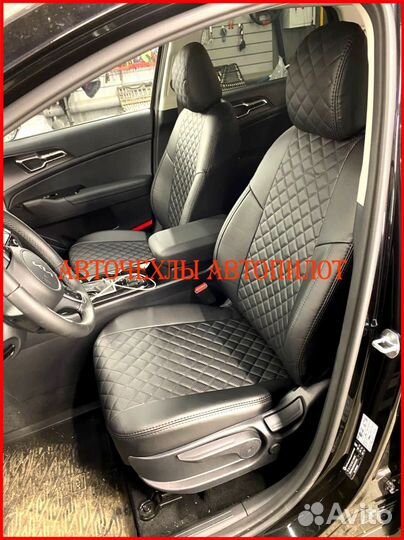 Чехлы Автопилот SsangYong Rexton из экокожи чёрные