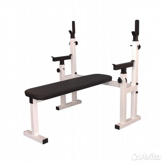 Скамья - стойка для жима 500 с подстраховкой белая