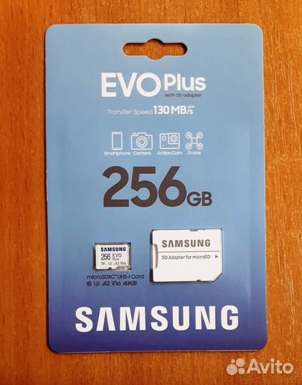 Карта памяти MicroSD Samsung EVO plus 256 гб