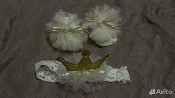 Повязка для волос и пинетки