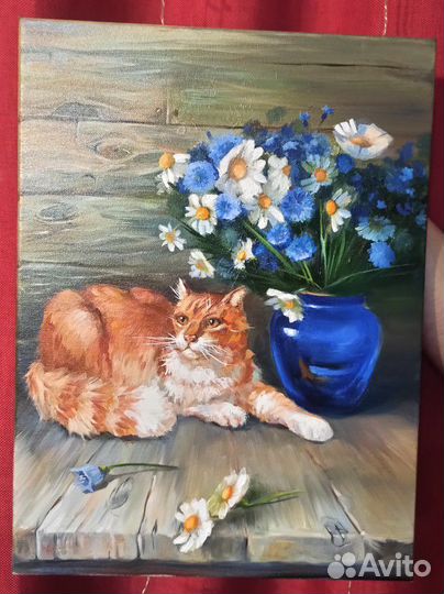 Картина маслом кошка