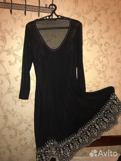 Платье вечернее длинное черное стрейч -сетка