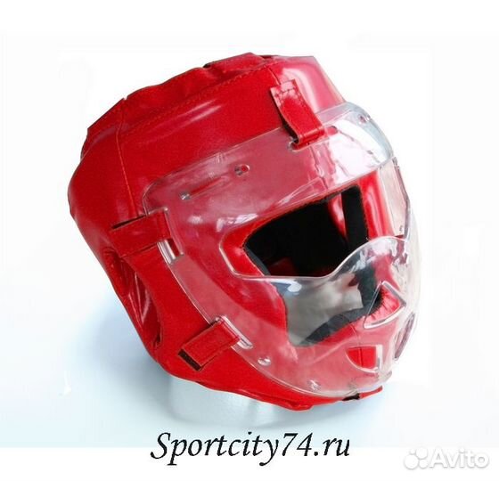 Шлем-маска для рукопашного боя Leco Про красная (X