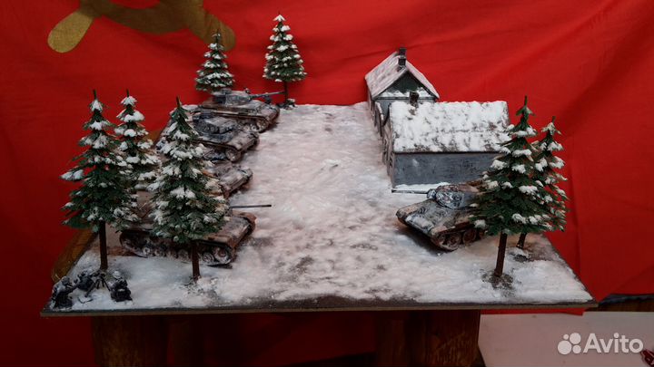 Панорама Танковый бой под Москвой. Зима 1941 г