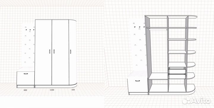 Проект кухни, мебели, схема