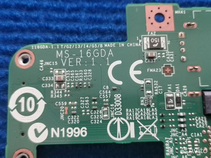 Плата usb ln vga msi cx61 ms-16gda ver 1.1 б/у