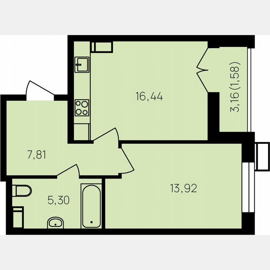 1-к. квартира, 46,8 м², 9/19 эт.