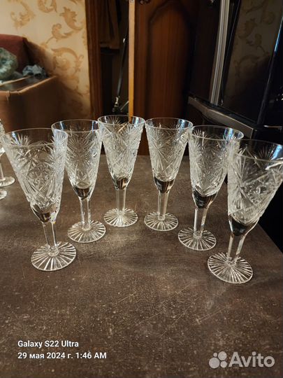 Хрустальные рюмка на ножке СССР