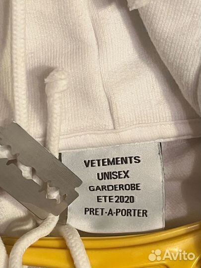 Vetements Logo White Hoodie