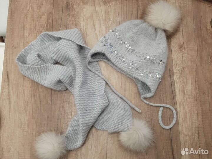 Шапка ушанка вязаная