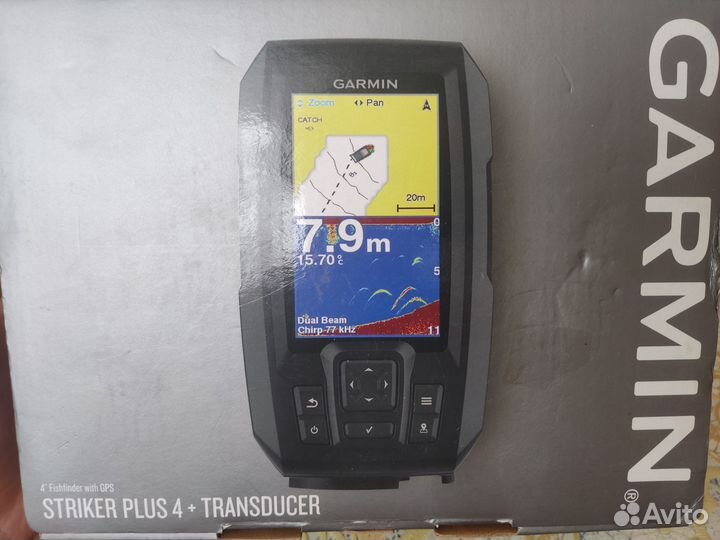 Эхолот garmin striker plus 4 + transducer