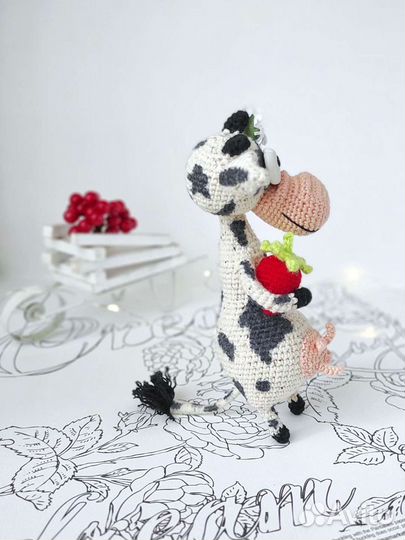 Интерьерная корова, ручная работа, 16 см