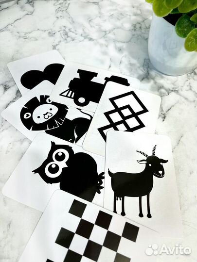 Карточки Домана. Черно-белые картинки