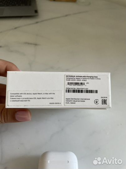 Беспроводные наушники apple airpods оригинал