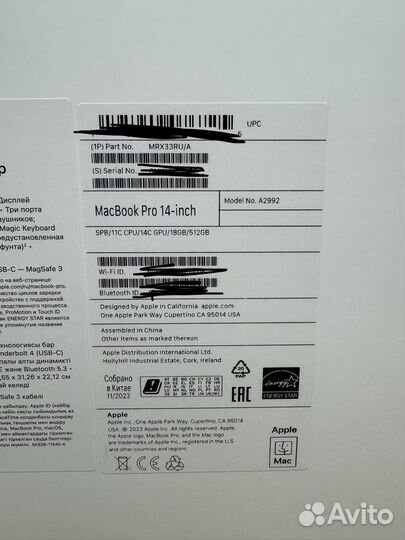 MacBook Pro 14 M3 Pro 18gb 512gb Новый Ростест