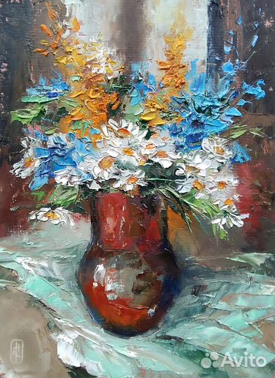 Картина маслом на картоне