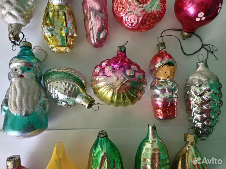Елочные игрушки СССР стекло
