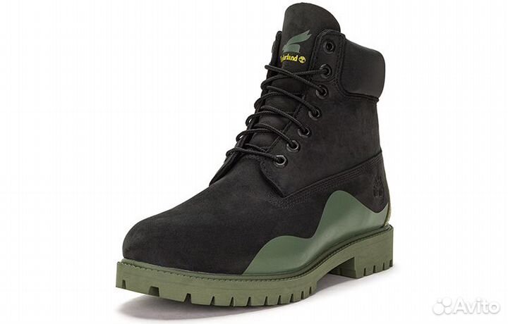 Timberland Heritage 6 Inch Waterproof Boot 'Black Nubuck With Green' (39,5)