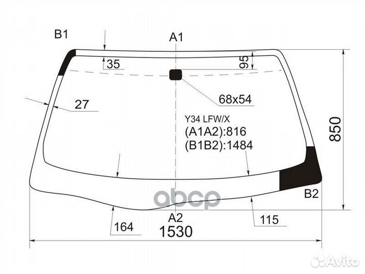 Стекло лобовое в клей nissan cedric/gloria 99-0