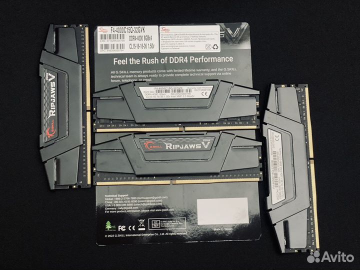 G.Skill Ripjaws V DDR4 4000cl15 32gb b-die