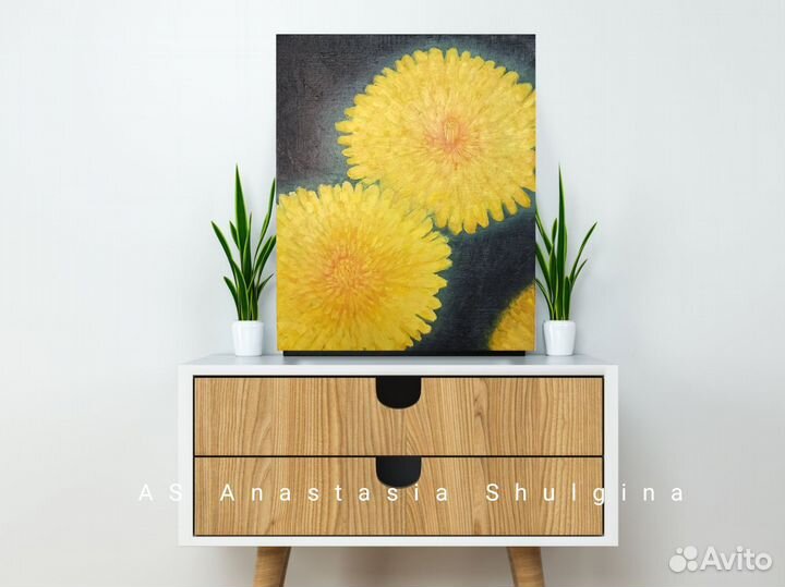 Картина маслом цветы, в наличии