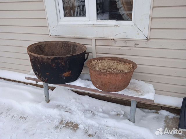 Большой чугунный казан, чугунок СССР, 40л