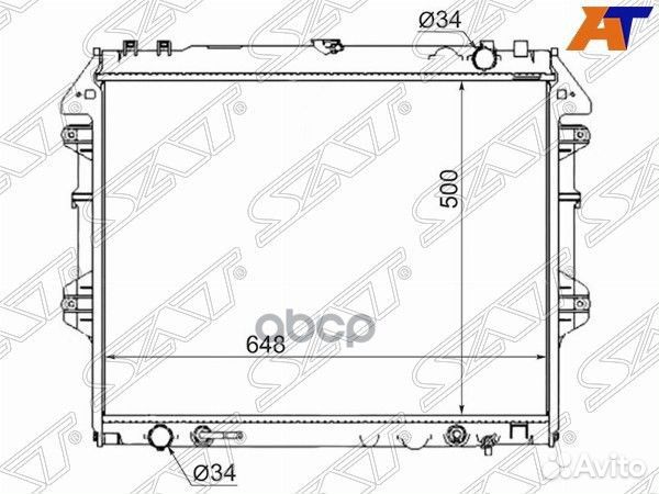 Радиатор Toyota Fortuner 04-15 TY0014 Sat