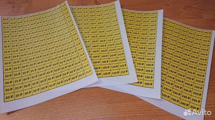 Комплект пластиковых ценников на снековый автомат