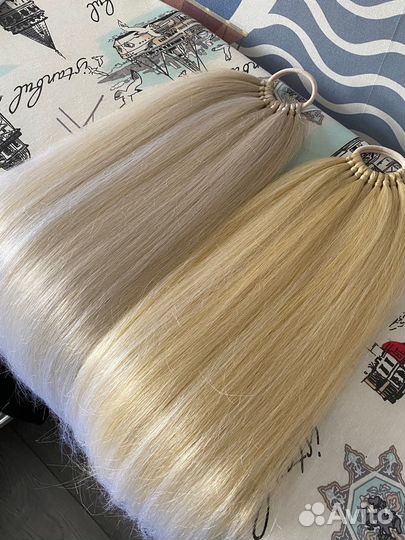 Хвост на резинке 60 см блонд