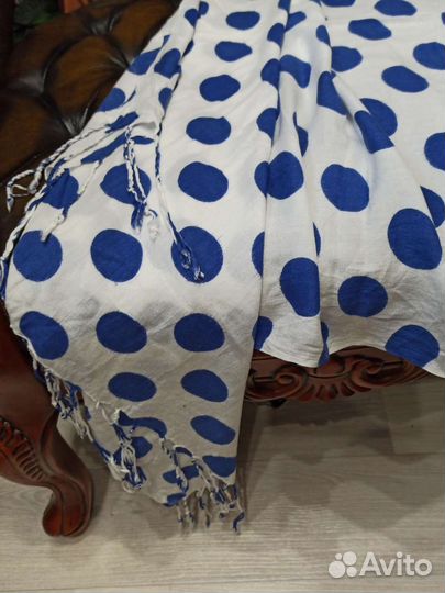 Палантин 185х90см парео горохХлопок Франция