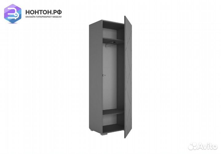Шкаф одностворчатый Гранж шк-001 серый шифер / мат
