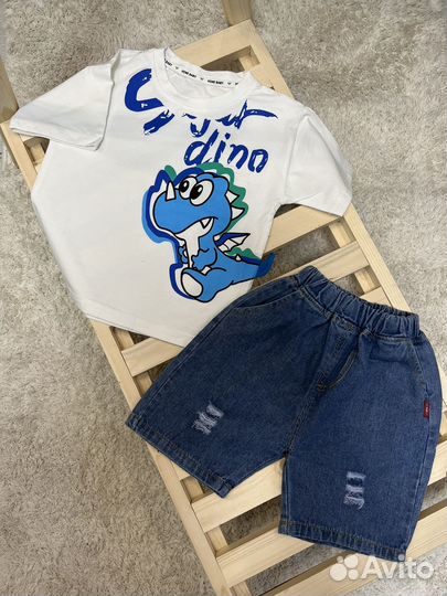 Летние комплекты с шортами для мальчиков 80-120р