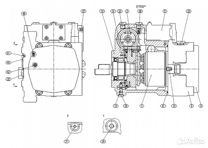 Ведущий вал T15-T21 L233.5 для Rexroth A10VG63