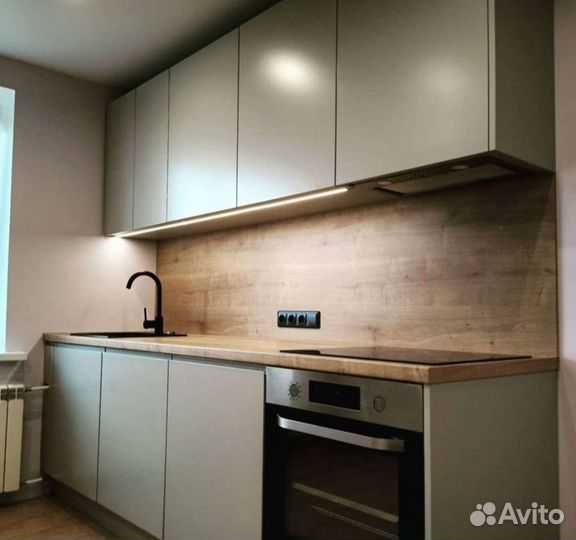 Кухня серо-бежевая под заказ