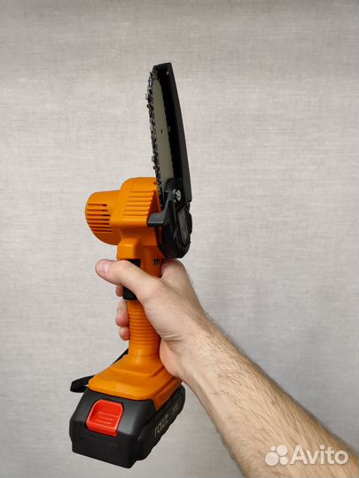 Цепная мини пила аккумуляторная 20в, 2х2 Ач, 10 см