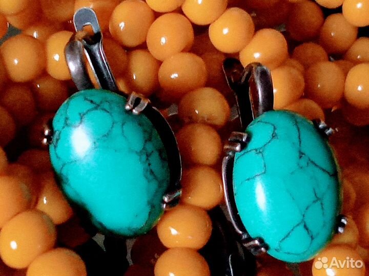 Винтаж украшения Серебро 875 бижутерия серьги
