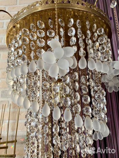 Люстра, Чехия, хрусталь +виноград, винтаж