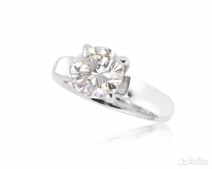 Золотое кольцо с бриллиантом 2.18ct