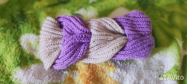 Повязка на голову для девочки вязаная