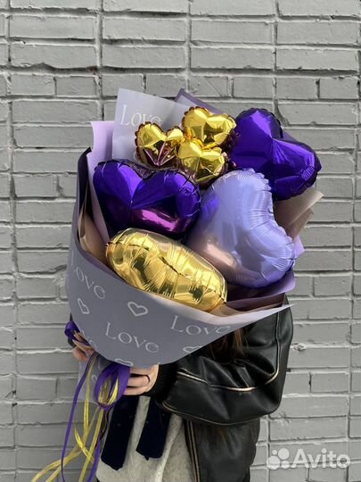 Букет из шаров Love - Любовь фиолетовый