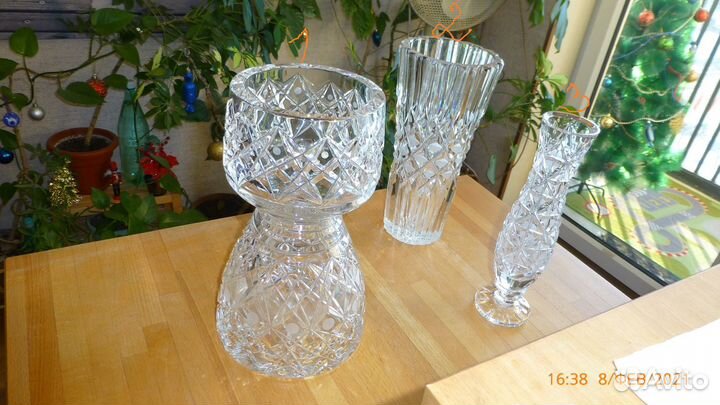 Вазы винтаж хрусталь для цветов времен СССР от
