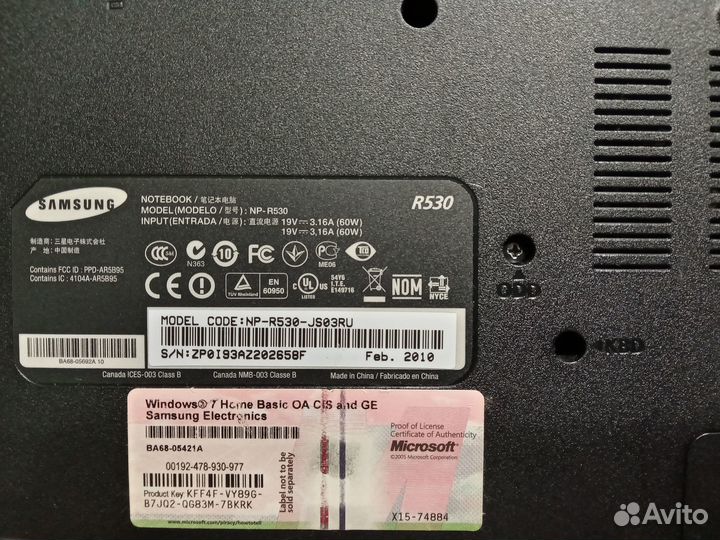 Ноутбук Samsung R530