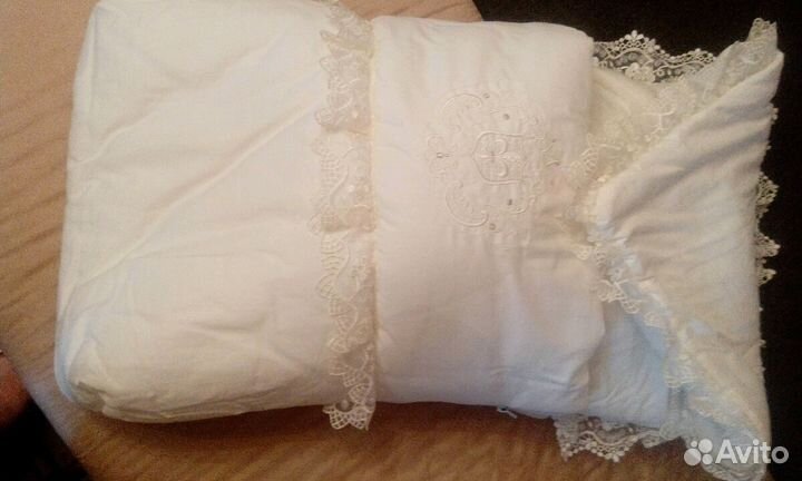 Конверт с одеялом из овчины для выписки и прогулок