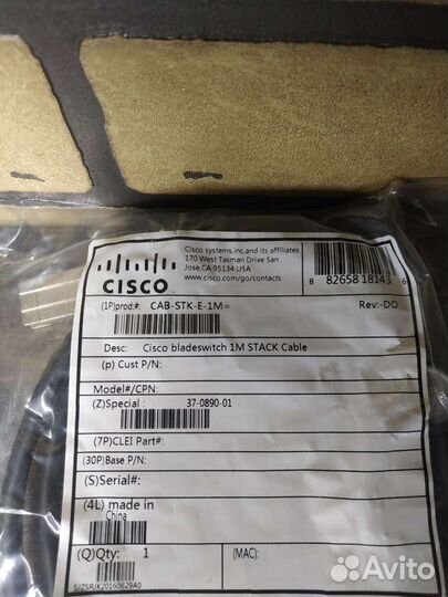 Кабель Cisco CAB-STK-E-1M Новые