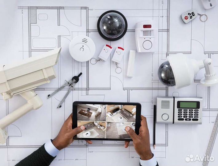 Камера видеонаблюдения комплект, слаботочка