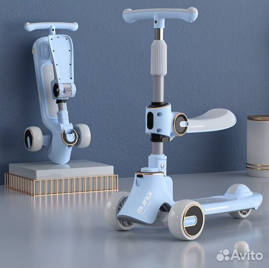 Самокат детский со светящимися колесами с музыкой