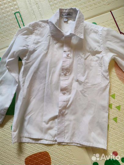 Рубашка белая на мальчика 110